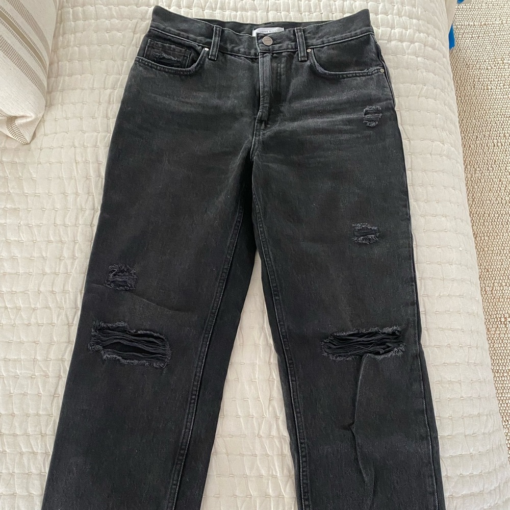 Anine Bing Black Distressed Jeans